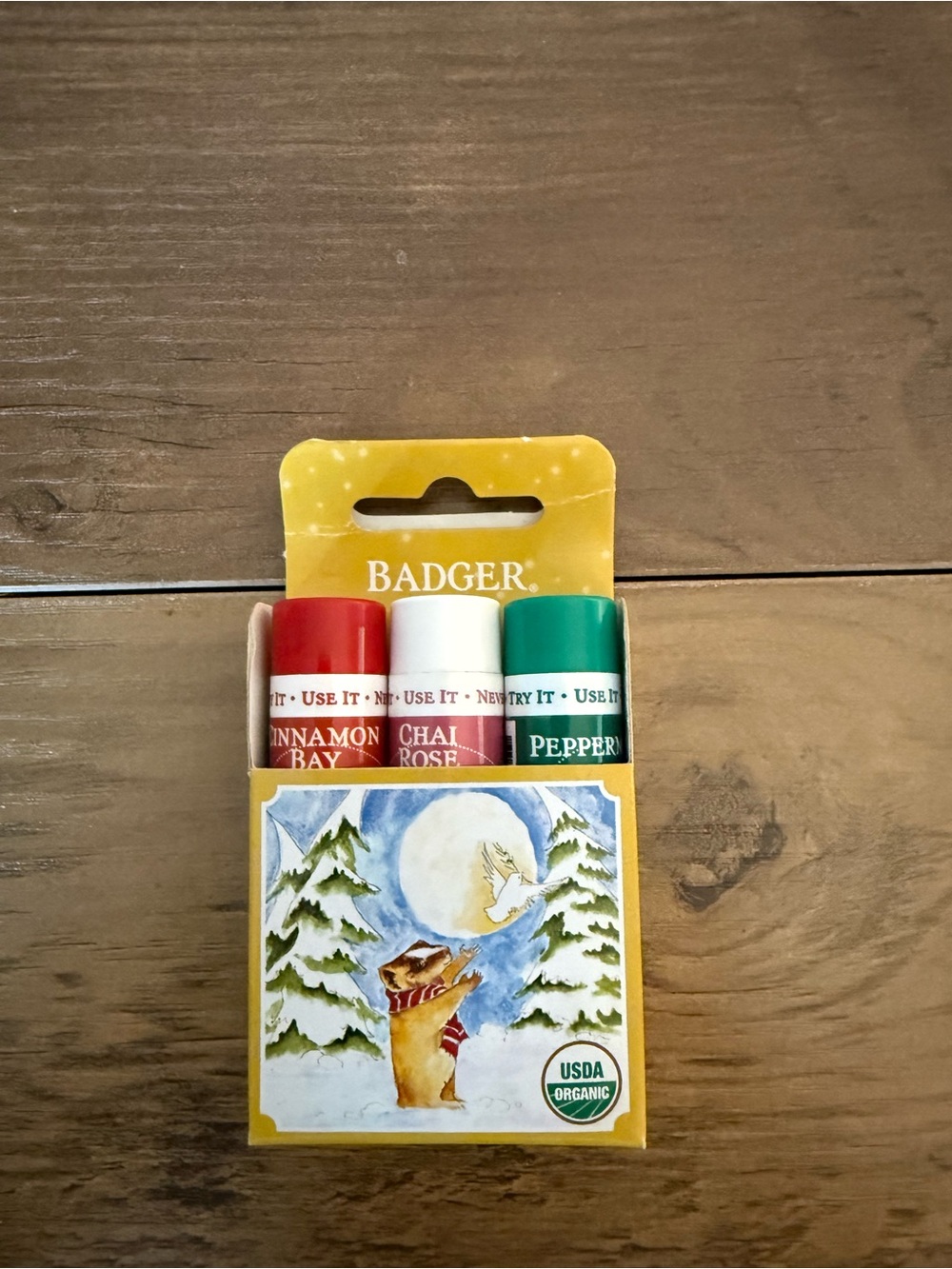 Badger Lip Balm Trio - Red, White, Green
